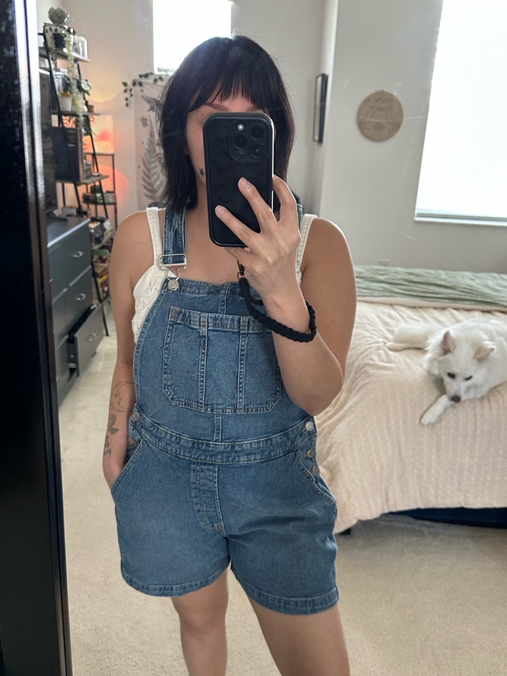 gap outlet | denim overall shorts